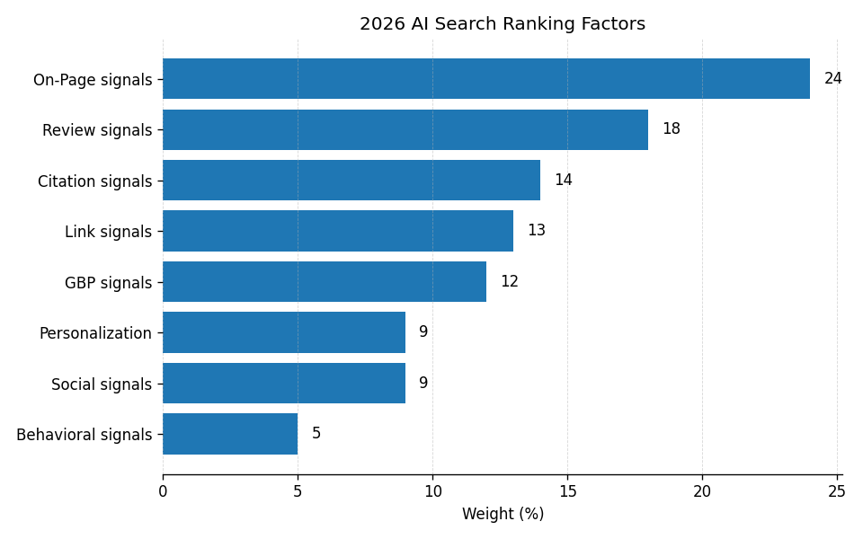 2026 AI Search Ranking Factors chart